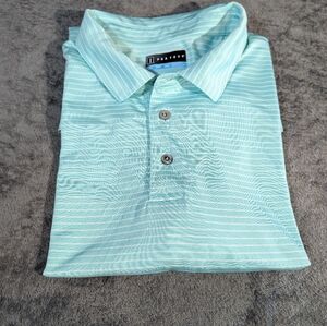 PGA TOUR Mens Airflux Mint Green Pinstripe Polo Shirt Size XL